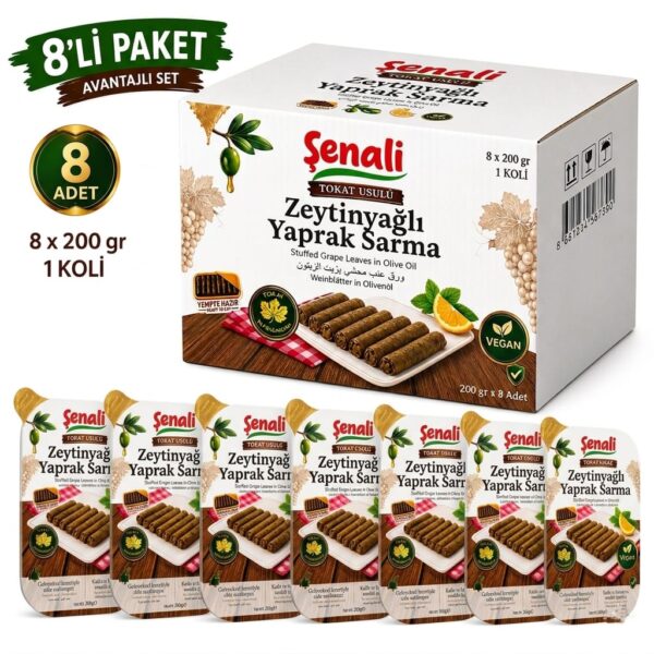 1 Koli Şenali Zeytinyağlı Yaprak Sarma Tokat Usulü Folyo Tabakta 200 gr